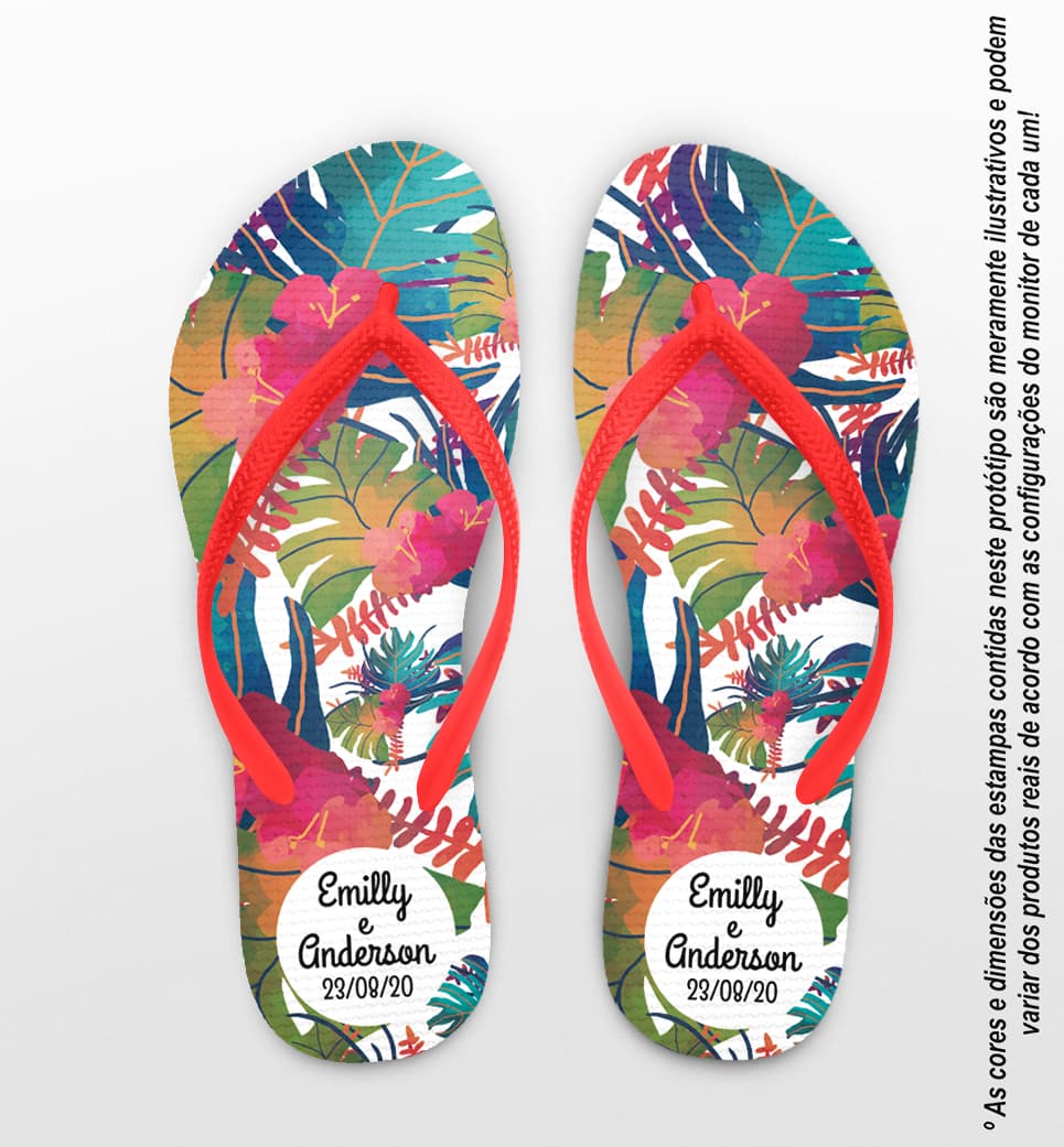 Chinelo Casamento Personalizado Floral COD 9300