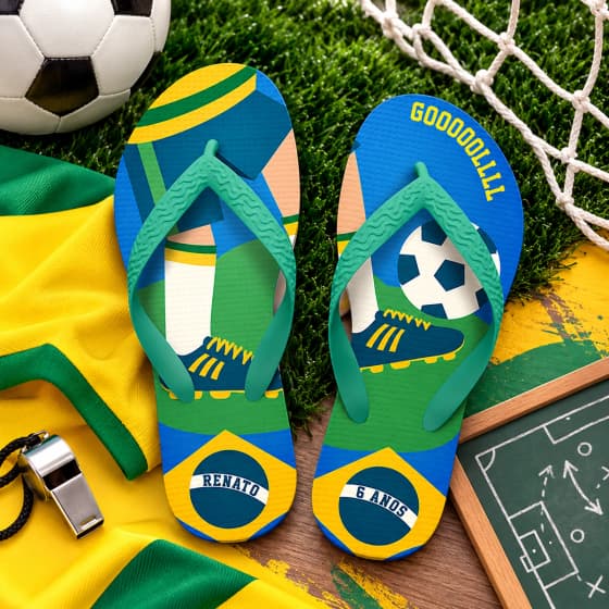 Chinelo Copa Do Mundo Mapa Brasil Personalizado COD 5934