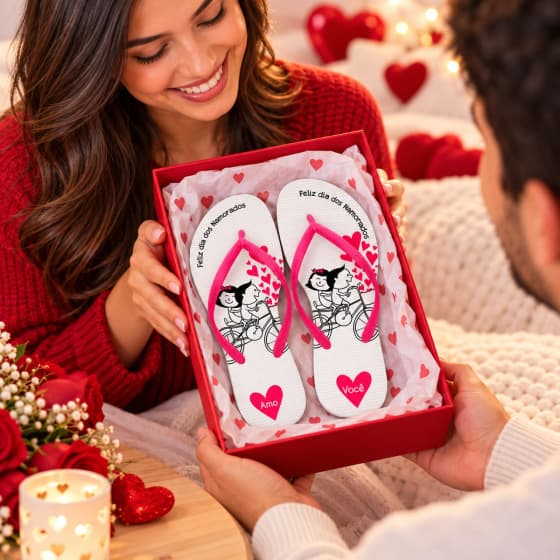 Chinelo Dia dos Namorados I Love You - COD 2367
