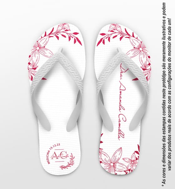 Chinelo Floral Formatura Medicina Personalizado COD 12531