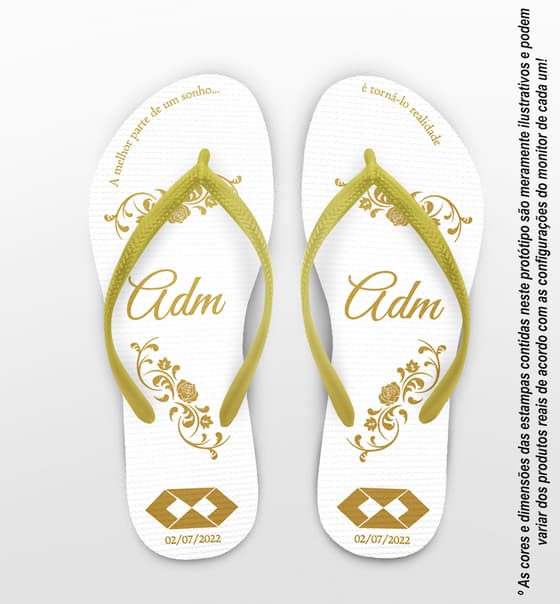 Chinelo Formatura Administração Dourado Personalizado COD 3636