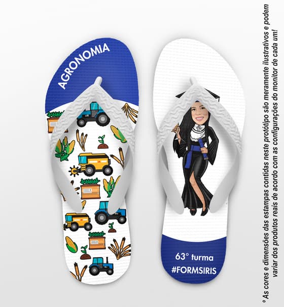 Chinelo Formatura Agronomia Caricatura Personalizado COD 10600