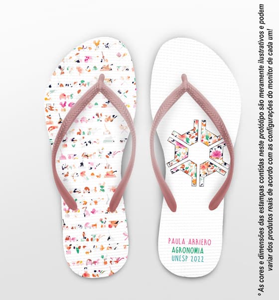 Chinelo Formatura Agronomia Floral Personalizado COD 3057