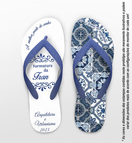 Chinelo Formatura Arquitetura Azulejos Personalizado COD 3558