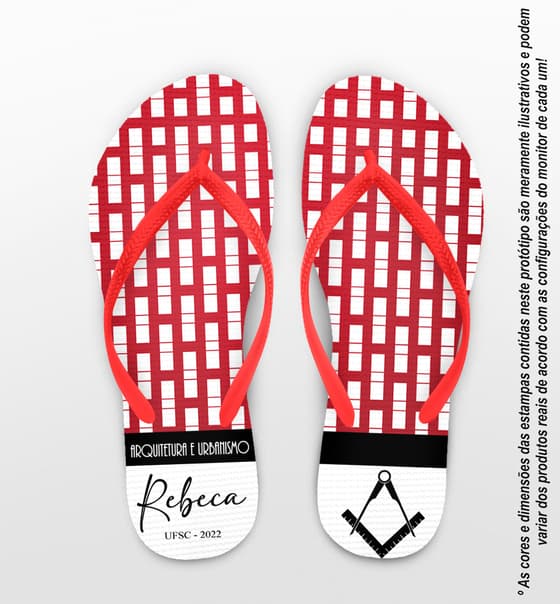 Chinelo Formatura Arquitetura e Urbanismo Personalizado COD 10601