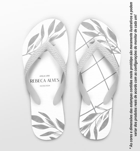 Chinelo Formatura Arquitetura Folhas Personalizado COD 12375