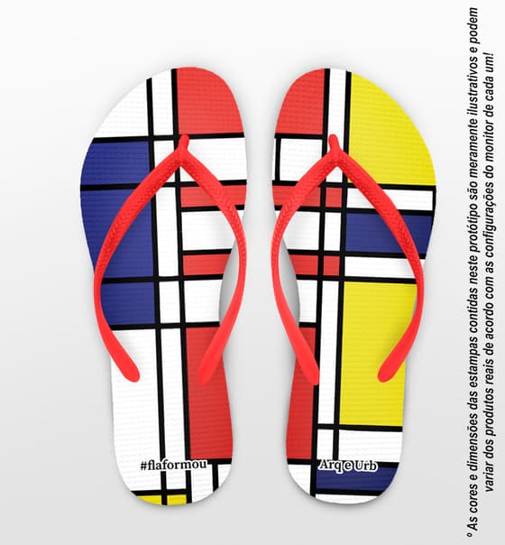 Chinelo Formatura Arquitetura, Mondrian Personalizado COD 3539