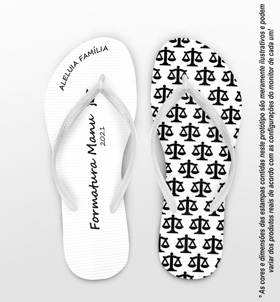 Chinelo Formatura Balanças de Direito Personalizado COD 5215
