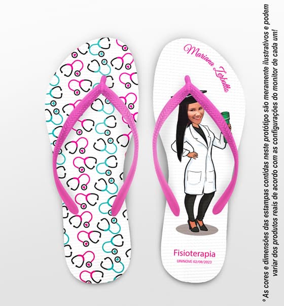Chinelo Formatura Caricatura Fisioterapia Personalizado - COD 2769