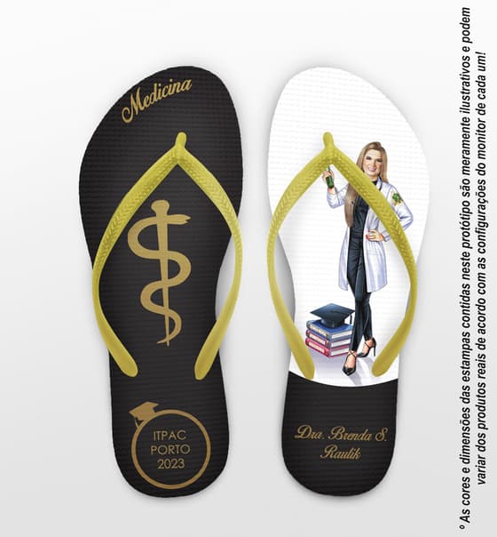 Chinelo Formatura Caricatura Medicina Personalizado COD 3151
