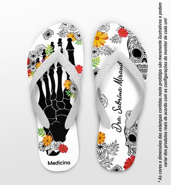 Chinelo Formatura de Medicina Esqueleto Personalizado COD 8138