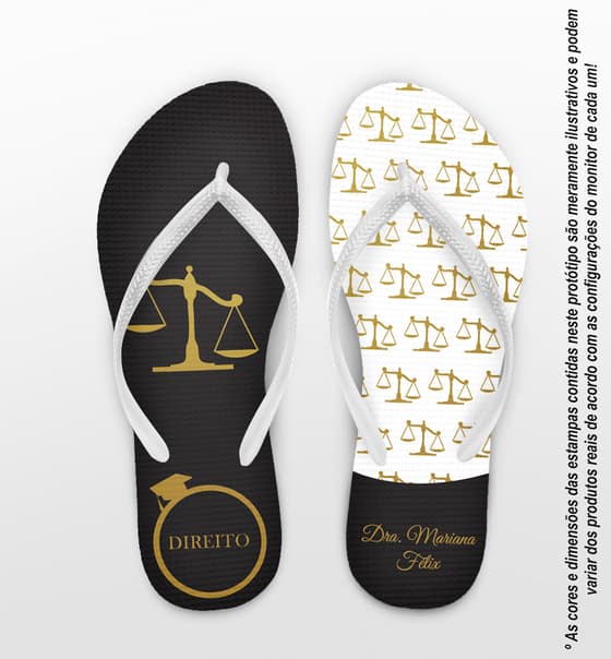 Chinelo Formatura Direito, Advogada Personalizado COD 4002
