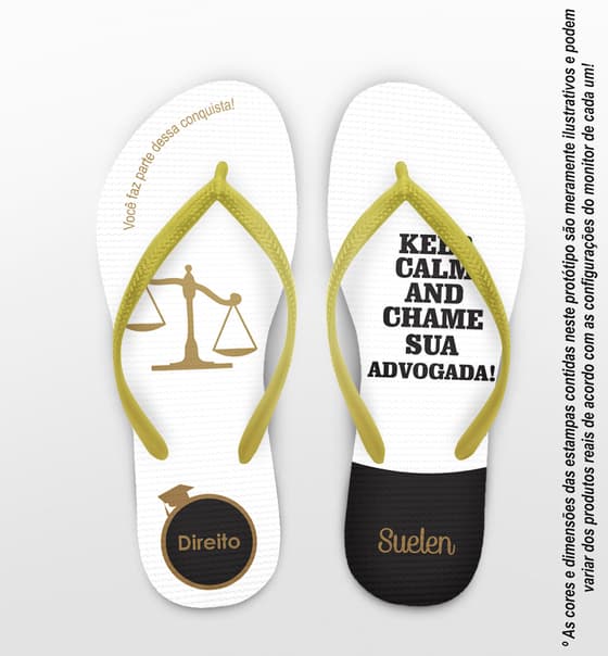 Chinelo Formatura Direito, Advogada Personalizado COD 3537