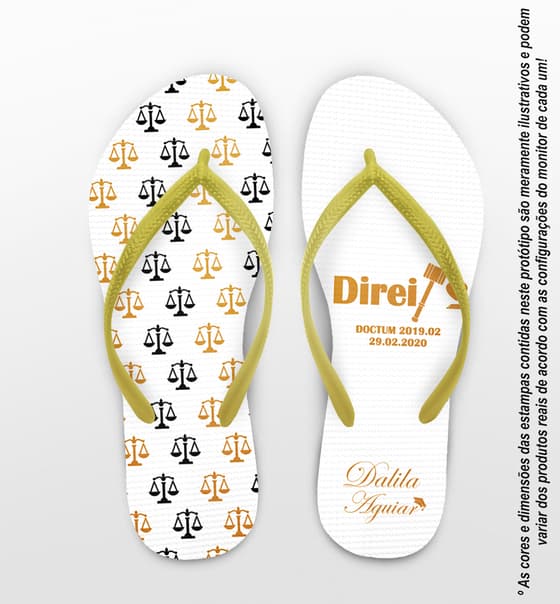 Chinelo Formatura Direito Balanças com Fundo Branco Personalizado COD 5760