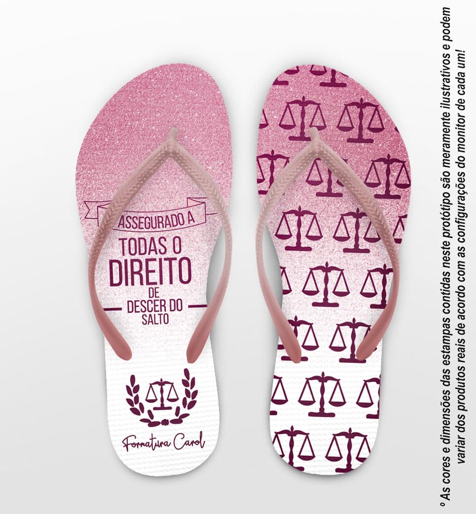 Chinelo Formatura Direito Balanças Personalizado COD 12541