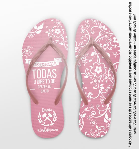 Chinelo Formatura Direito Floral Personalizado COD 10606