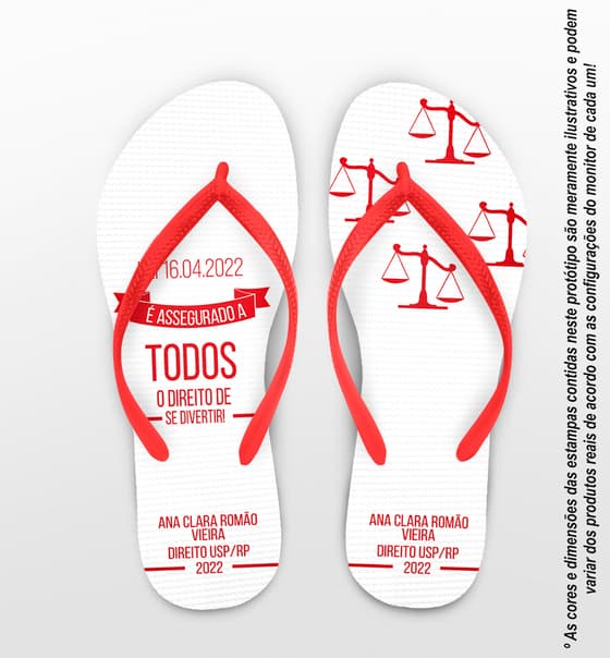 Chinelo Formatura Direito Frase Personalizado - COD 2998