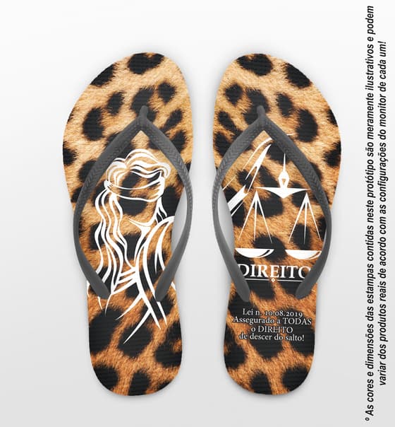 Chinelo Formatura Direito Fundo de Pelo de Onça COD 6106