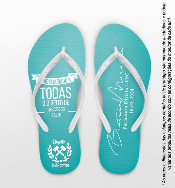 Chinelo Formatura Direito Fundo Tiffany COD 6015