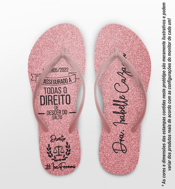 Chinelo Formatura Direito Glitter Personalizado COD 10842