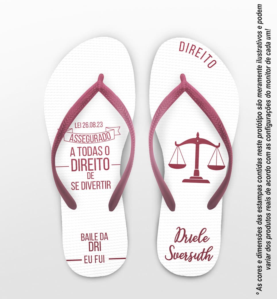 Chinelo Formatura Direito Personalizado COD 12521