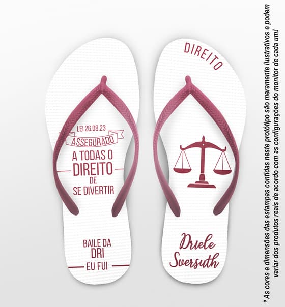 Chinelo Formatura Direito Personalizado COD 12521