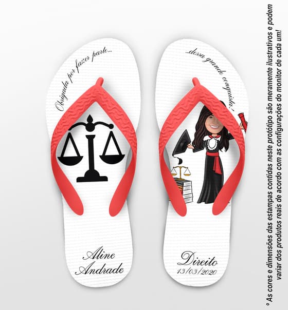 Chinelo Formatura Direito Personalizado COD 3048