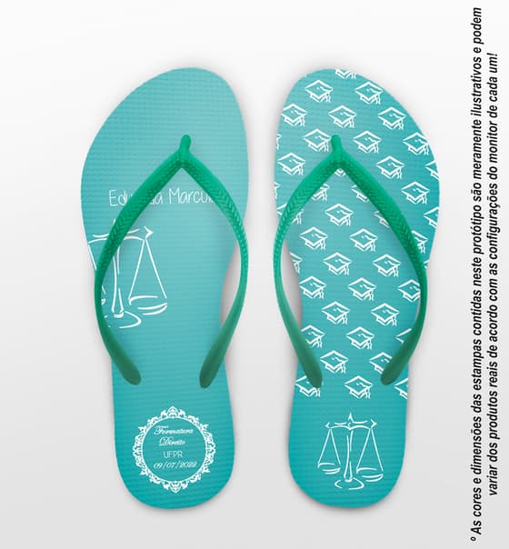 Chinelo Formatura Direito, Tiffany Personalizado COD 4018