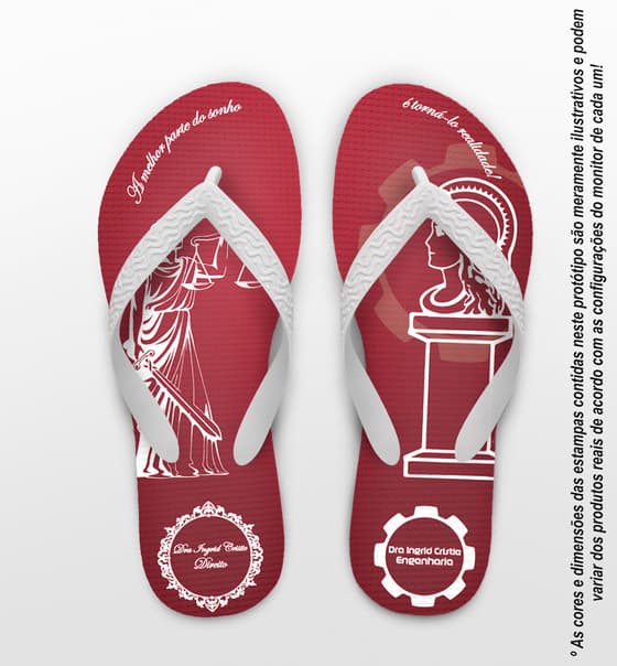 Chinelo Formatura Direito Vermelho Personalizado COD 8002