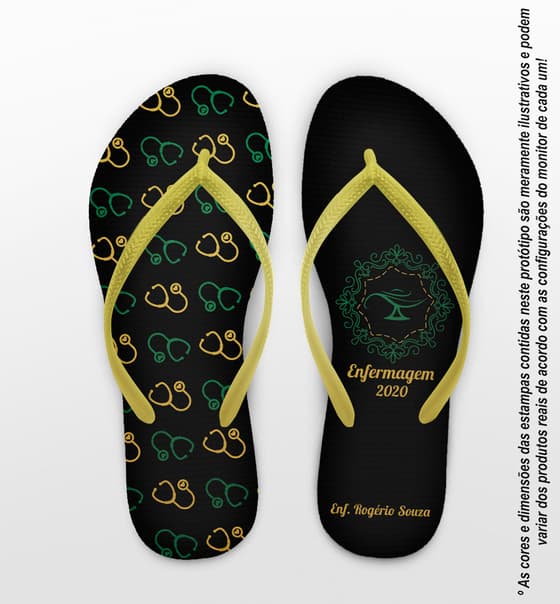 Chinelo Formatura Enfermagem Estetoscópios Personalizado COD 8037