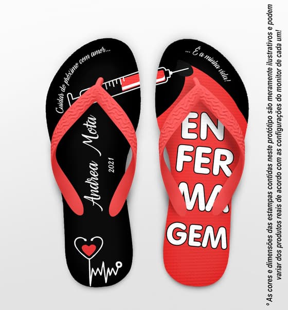 Chinelo Formatura Enfermagem Personalizado - COD 2972