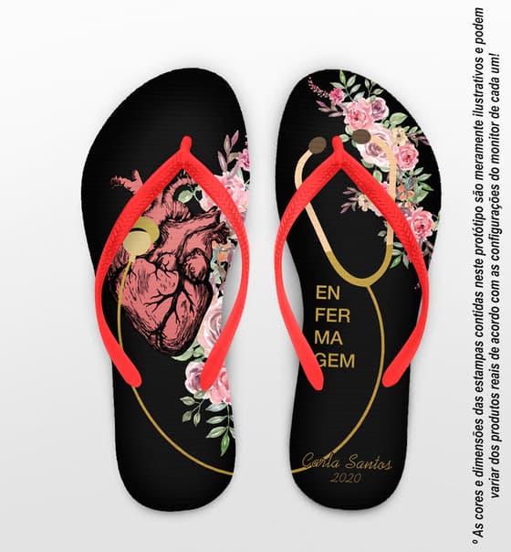 Chinelo Formatura Enfermagem por Amor Personalizado COD 8036