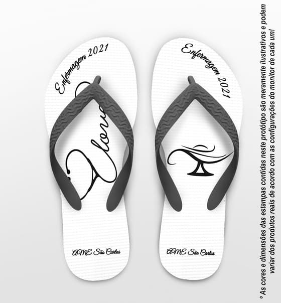 Chinelo Formatura Enfermagem Símbolo Personalizado COD 3060