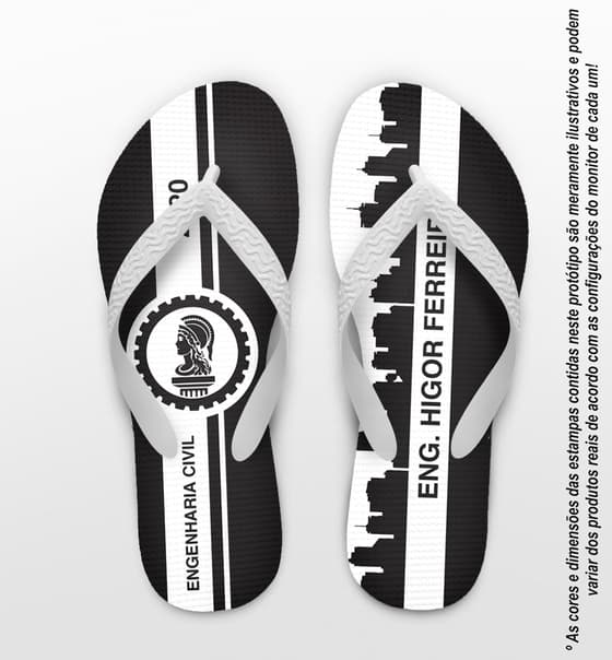 Chinelo Formatura Engenharia Civil Prédios Personalizado COD 8003
