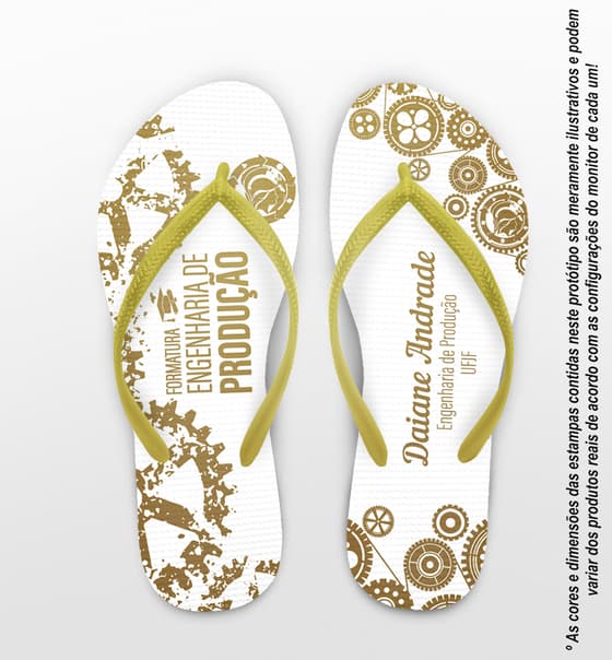 Chinelo Formatura Engenharia de Produção Engrenagem Personalizado COD 10346