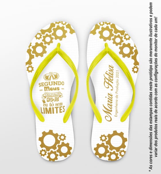 Chinelo Formatura Engenharia de Produção Personalizado COD 10347