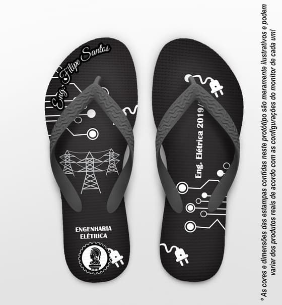 Chinelo Formatura Engenharia Elétrica Personalizado COD 4013