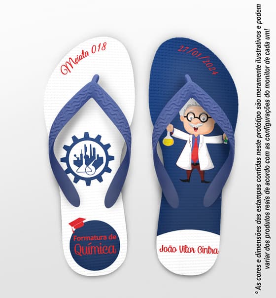Chinelo Formatura Engenharia Química Personalizado COD 3644