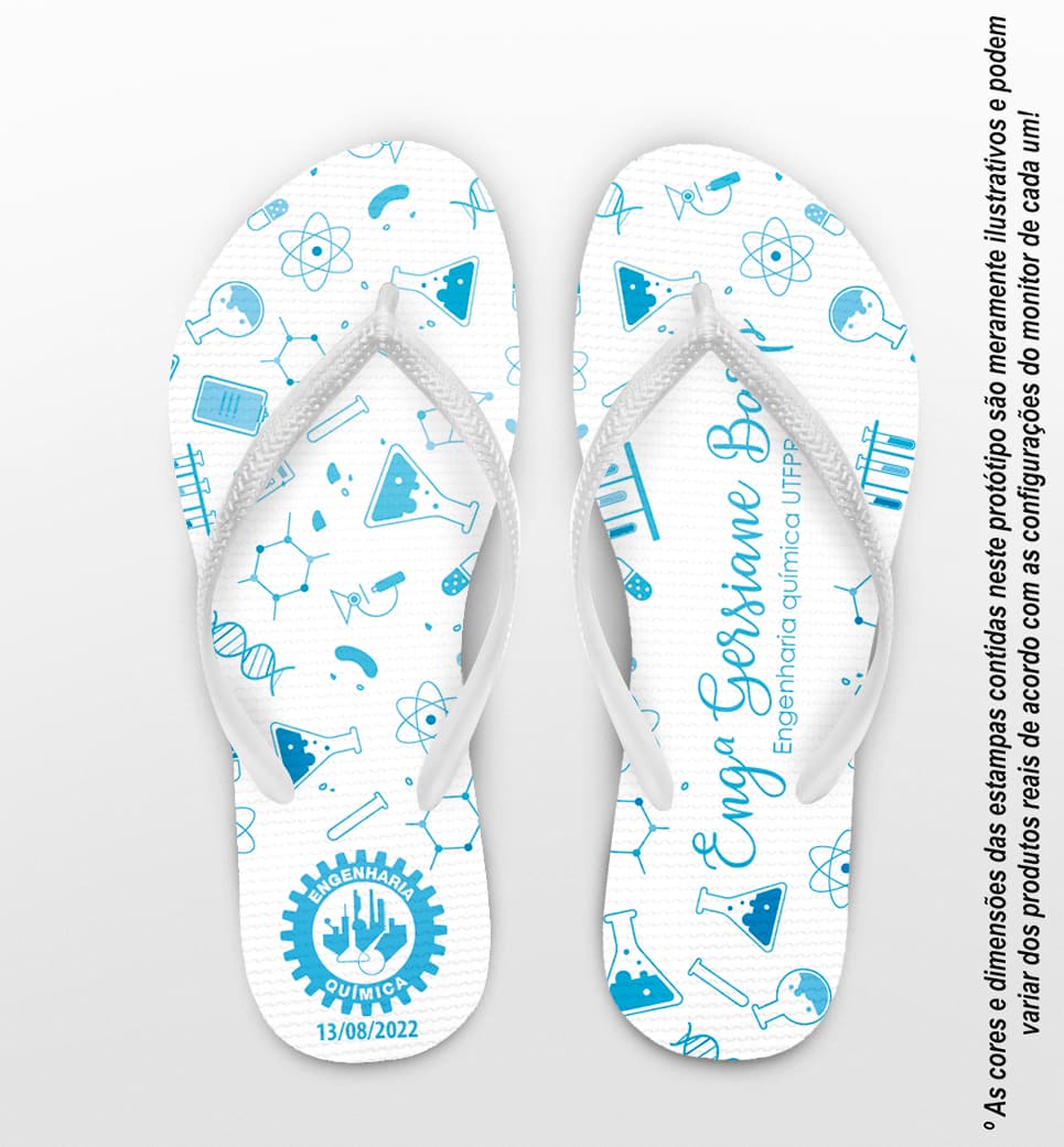 Chinelo Formatura Engenharia Química Personalizado COD 10850