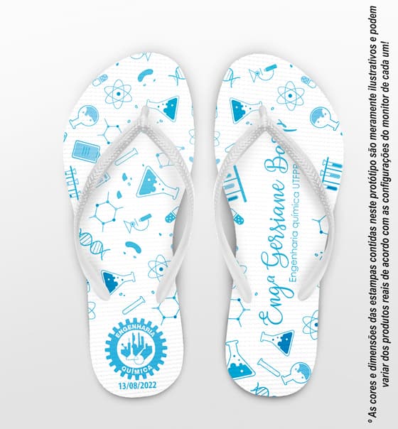 Chinelo Formatura Engenharia Química Personalizado COD 10850