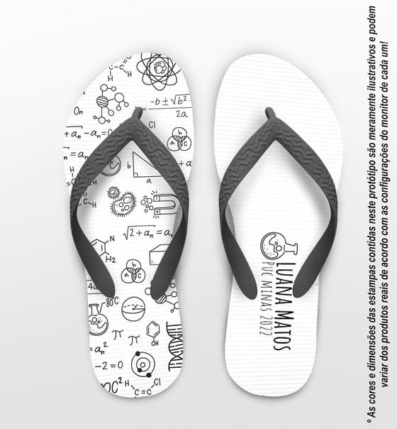 Chinelo Formatura Engenharia Química Personalizado COD 10851