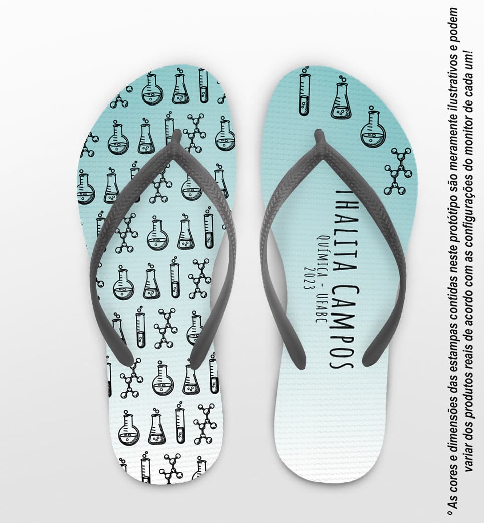 Chinelo Formatura Engenharia Química Personalizado COD 12518