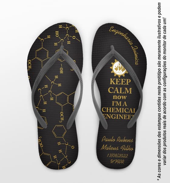 Chinelo Formatura Engenharia Química Personalizado COD 3114
