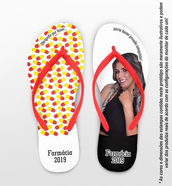 Chinelo Formatura Farmácia Caricatura Fundo Branco Personalizado COD 5771