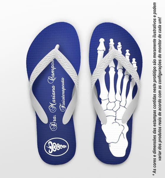 Chinelo Formatura Fisioterapia Azul Personalizado COD 4031