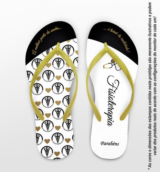 Chinelo Formatura Fisioterapia, Coração Personalizado COD 4021