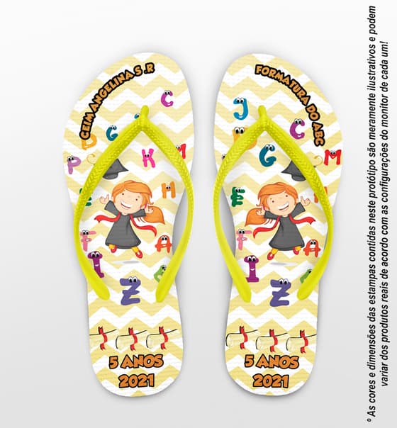 Chinelo Formatura Infantil Escola Personalizado COD 3045