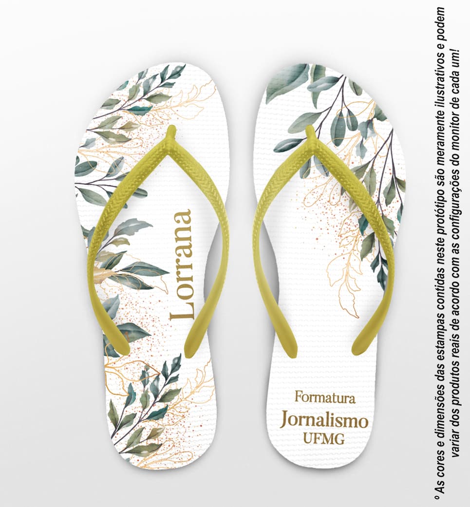 Chinelo Formatura Jornalismo Folhagem Personalizado COD 12538
