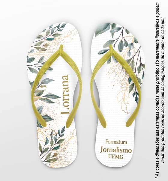 Chinelo Formatura Jornalismo Folhagem Personalizado COD 12538