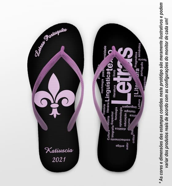 Chinelo Formatura Letras Personalizado COD 10350